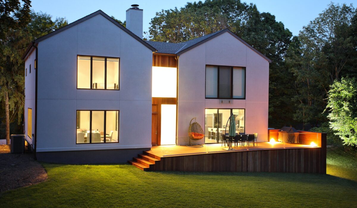 Modern luxury house and garden